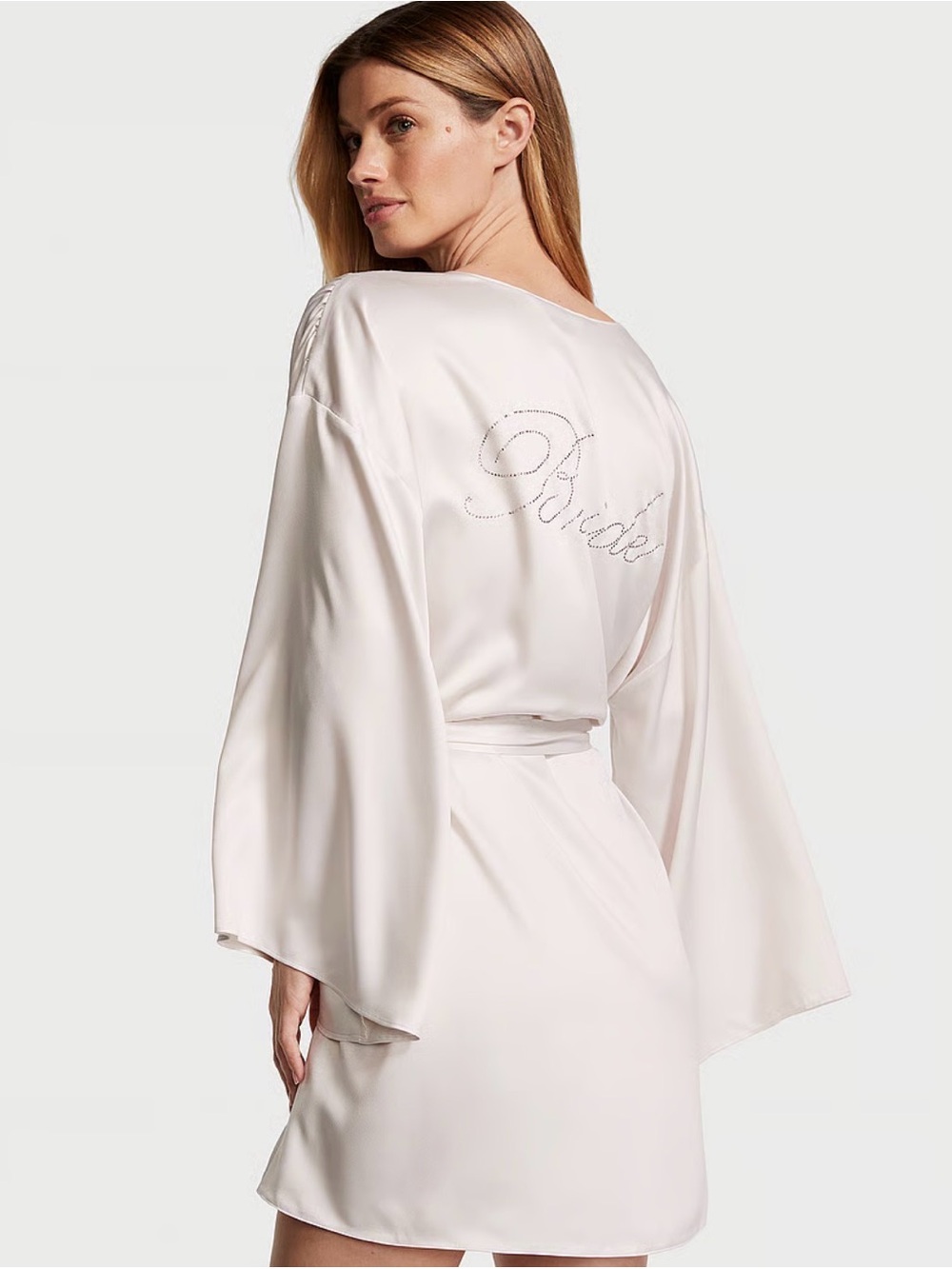 Victoria Secret Satin Bridal Robe Set in Ivory